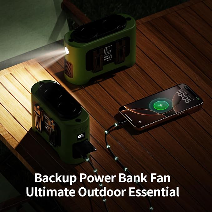 Socool Portable Car Fan - 14500mAh Rechargeable Battery Opearated - Image 5
