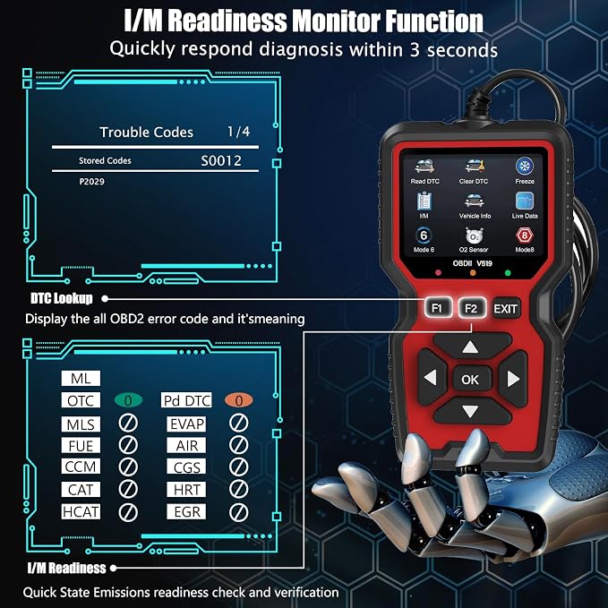 OBD2 Scanner Diagnostic Tool, Check Engine Code Reader OBD2 Scanner - Image 4
