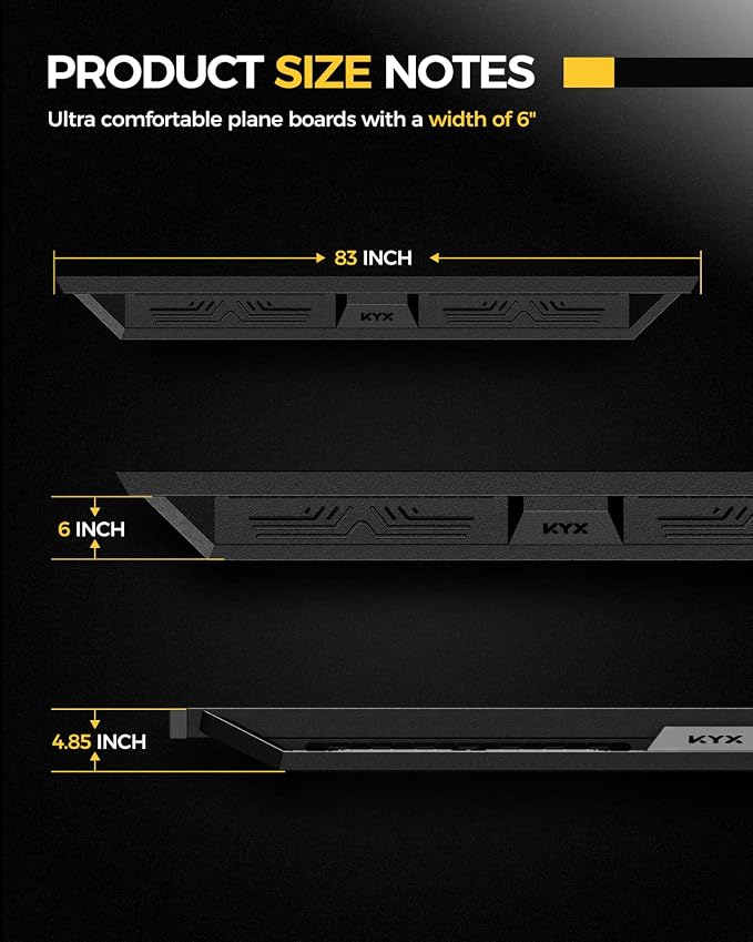 KYX Running Boards Fit for 2019-2025 Chevy Silverado/GMC Sierra 1500 2020-2025 - Image 6