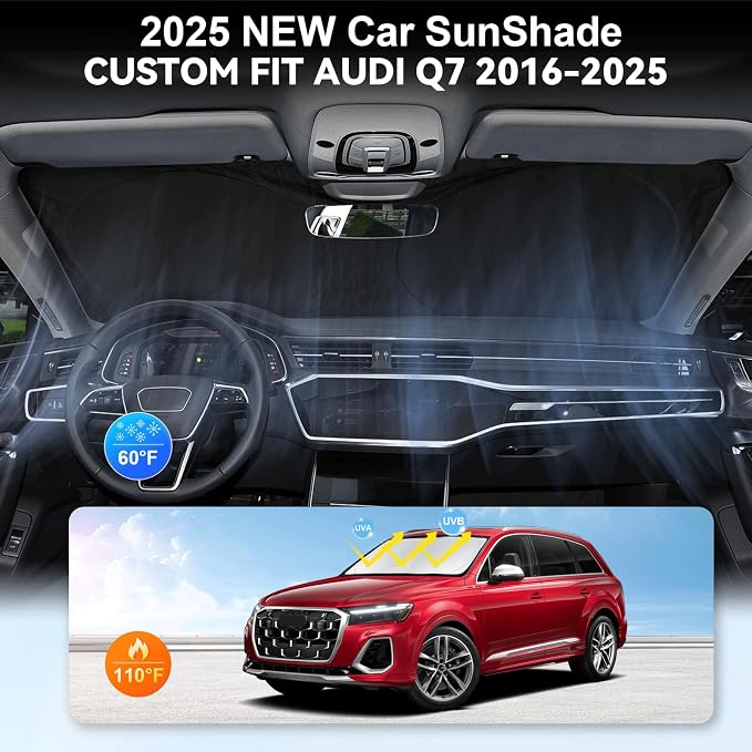 Custom fit Audi Q7 Windshield Sunshade - Image 4
