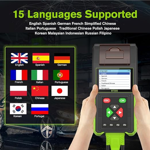 Automotive Battery Tester with Printer, 12V 24V Car Battery Load Tester and - Image 8