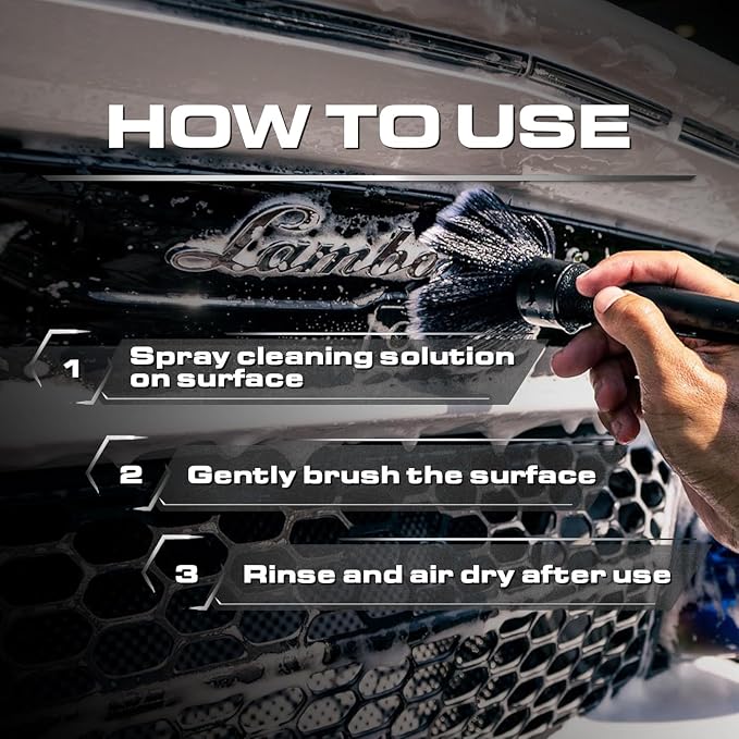 Blackline Car Detail Brushes- Luxury Car Detailing Brush Set - Image 7