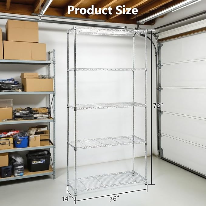 Heavy-Duty Chrome Steel Wire Shelving NSF Certified. Adjustable Storage Rack - Image 3