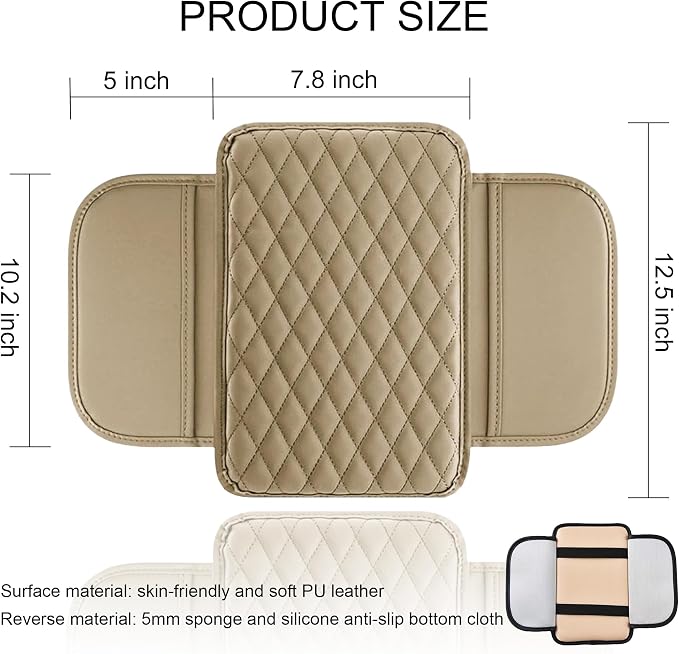 Car Center Console Cover, Upgraded Leather Armrest Seat Box Cover - Image 2