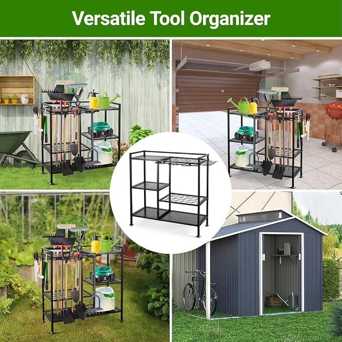 Garden Tool Organizer for Garage, 3 Tiers Garden Tool Holder - Image 7