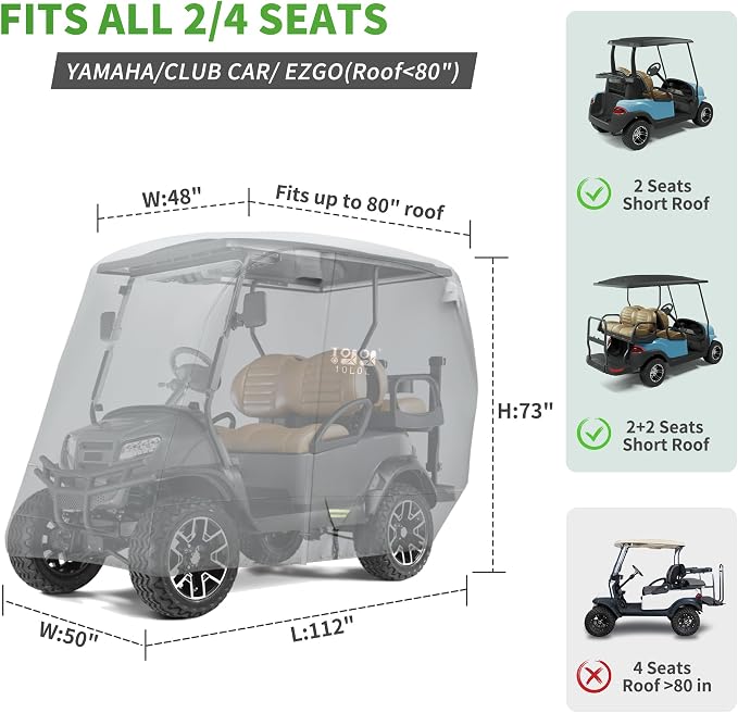 10L0L Heavy Duty Golf Cart Cover - Image 6