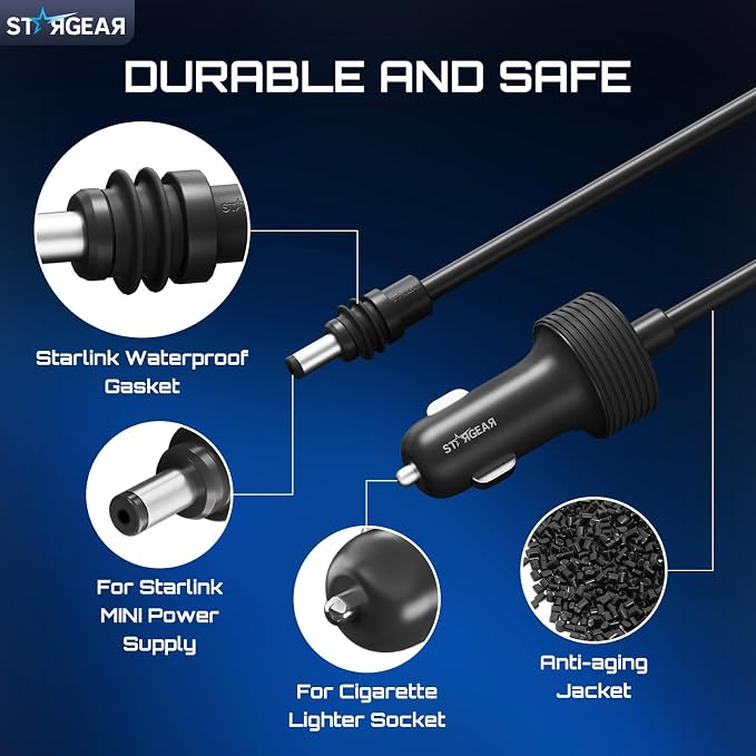 Starlink Mini Cable 12V 5M/16.4FT, Starlink Mini Accessories 16AWG Cigarette - Image 5
