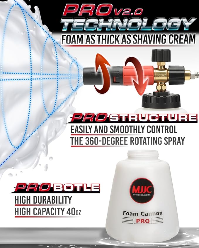 MJJC Foam Cannon Pro V2.0 with 1/4 Inch Quick Connector - Image 3