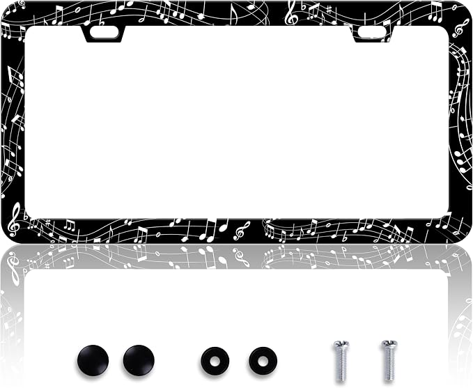 Music Notes License Plate Frame Sheet Music License Plate Frames Personalise by HOWKWAWY