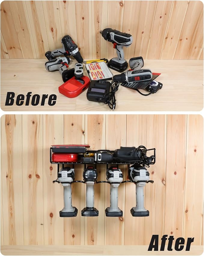 Heavy Duty Tool Organizer, 4 Wall Mount Anchors, 3.95" Between Slots, Sturdy - Image 5