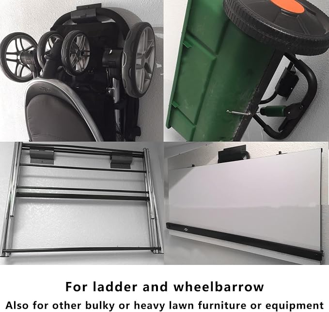 Heavy-Duty Ladder Hanger-Wall Mount Ladder Hook-Garage Wall Wheelbarrow - Image 5