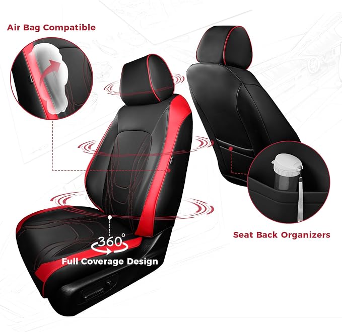 FREESOO Seat Covers for Honda CRV, Custom Fit Seat Covers Full Set, CRV LX EX - Image 3