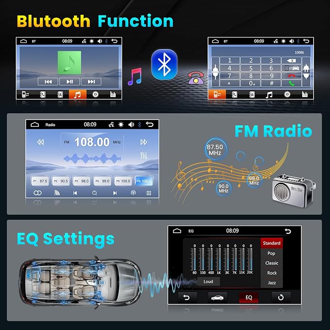 Double Din Car Stereo with 7 Inch HD Touchscreen Radio with Mirror Link Video - Image 3