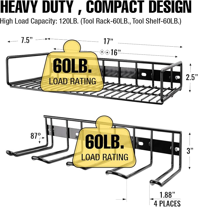 UNITEDPOWER Wall Mounted Power Tool Organizer Holder, Heavy Duty Utility - Image 3