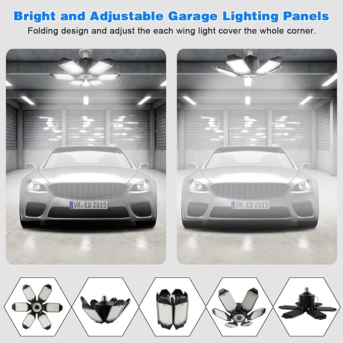 Garage Lights - 2Pack Super Bright 32000LM LED Garage Ceiling Light 6500K LED - Image 3