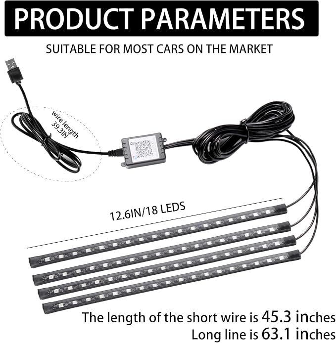 Smart USB Interior Car LED Strip Light - Image 2
