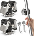 3-H Magnetic Broom Holder with Strong Magnetic Hook 4 Pack, Broom Holder Wall by 3-H