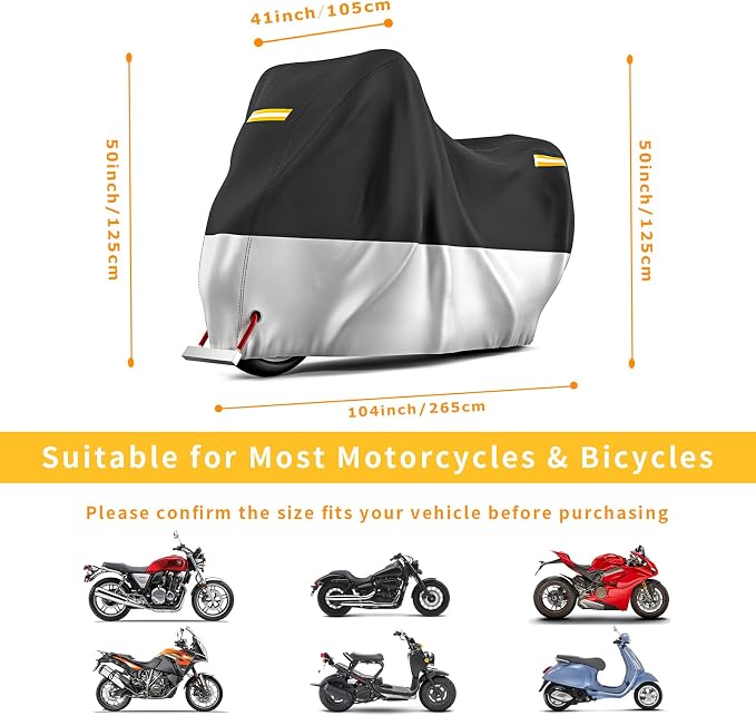 Motorcycle Cover All Season Waterproof Breathable Sun Outdoor Protection Three - Image 5