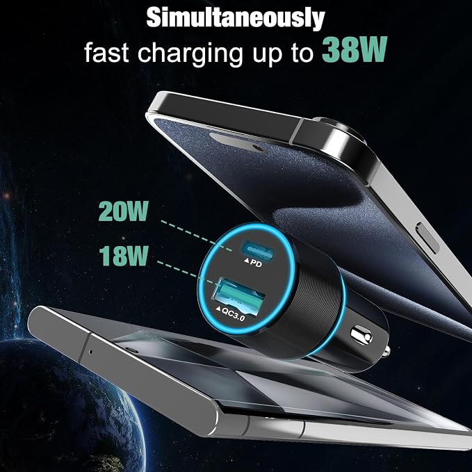 Cluvox 5 Pack USB C Car Charger, 38W Fast Charging - Image 2