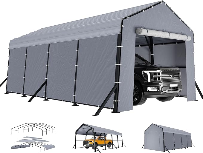 Jocisland 12x20x10.5 FT Metal Carport - Image 9