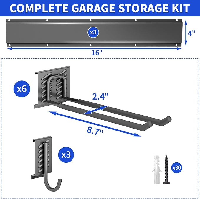 Garage Organization Tool Organizer Wall Mount, 48inch Heavy Duty Garden Tool - Image 7