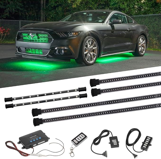 LEDGlow 4pc Million Color Multi-Color LED Underbody Underglow & 2pc Interior by LEDGlow