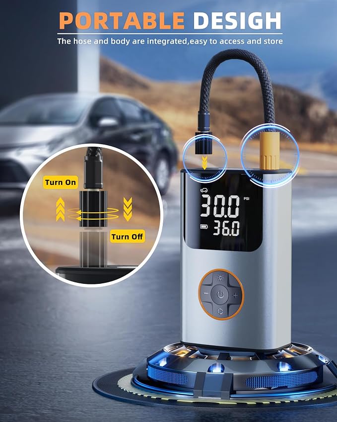Tire Inflator Portable Air Compressor, Bike Pump, 150PSI Air Pump - Image 7