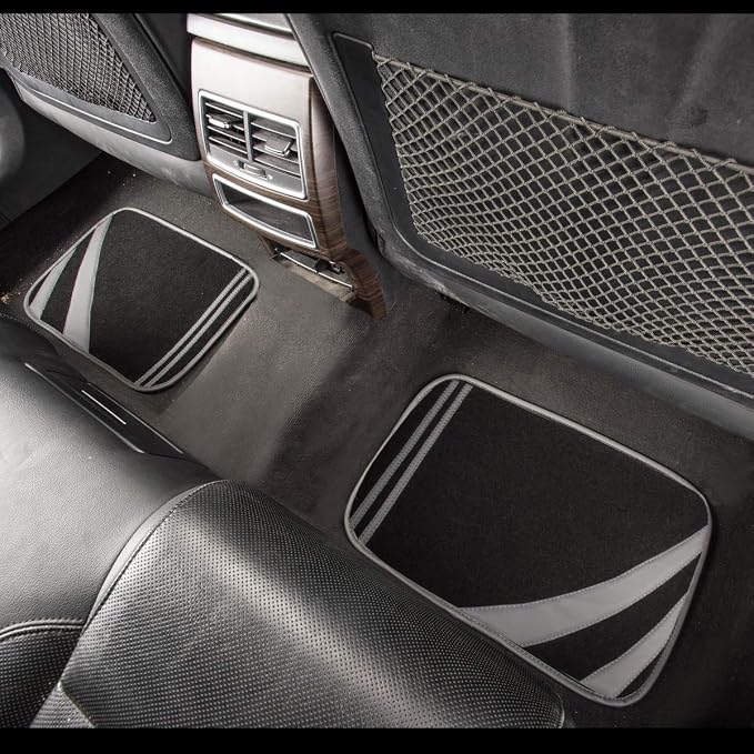CAR PASS Carpet Car Floor Mats, Edge Leather Waterproof Car Mats - Image 4