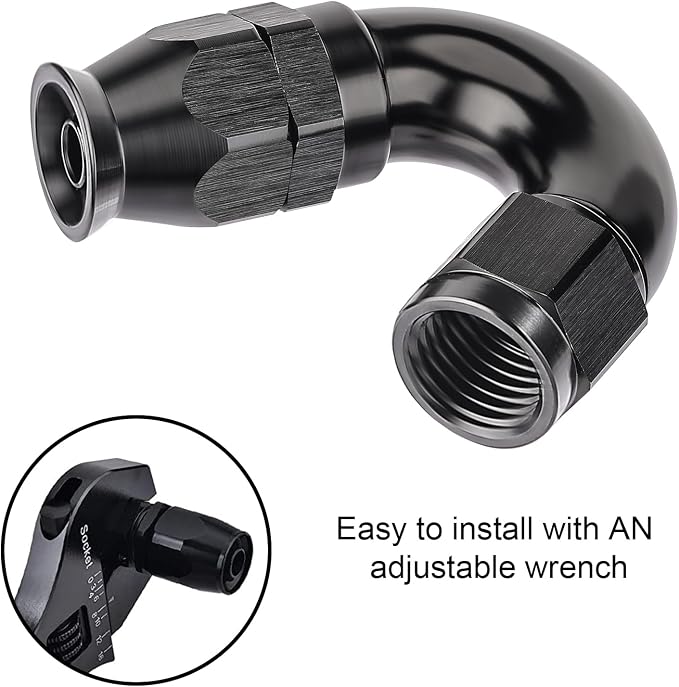 EVIL ENERGY 4AN 150 Degree PTFE One Piece Full Flow End Hose Fitting Aluminum - Image 6