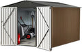8X8FT Outdoor Metal Storage Shed, Lockable Weatherproof Garden Shed by BouPower
