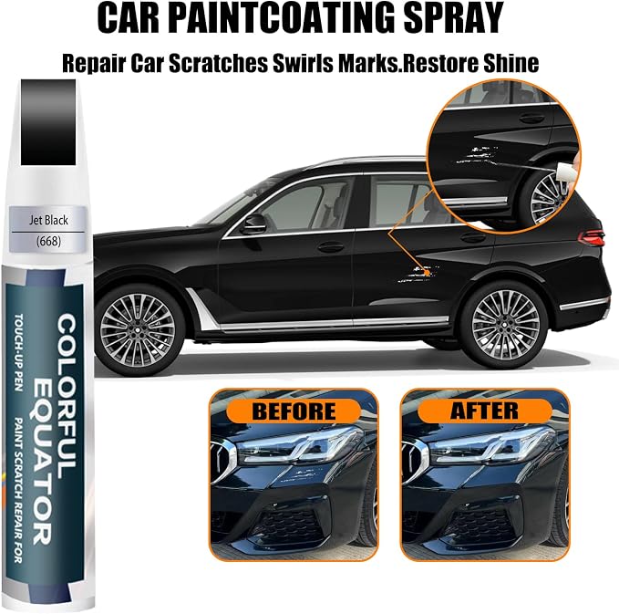 Jet Black Touch Up Paint for BMW, Car Paint Pen Scratch Repair Two-In-One Touch - Image 3