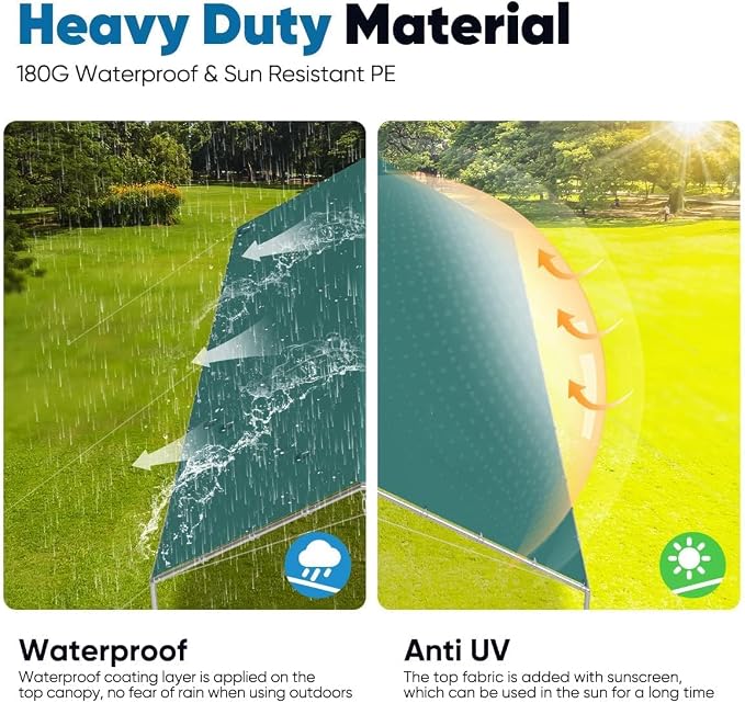 Quictent 10x20 ft Heavy Duty Car Canopy Galvanized Frame Carport Outdoor Party - Image 4