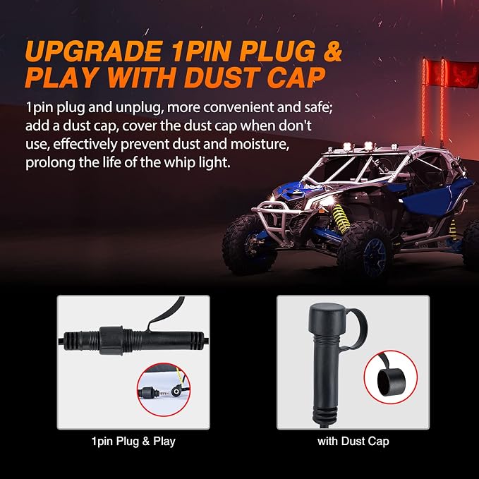 Nilight 2PCS 6FT RGB LED Whip Light - Image 6