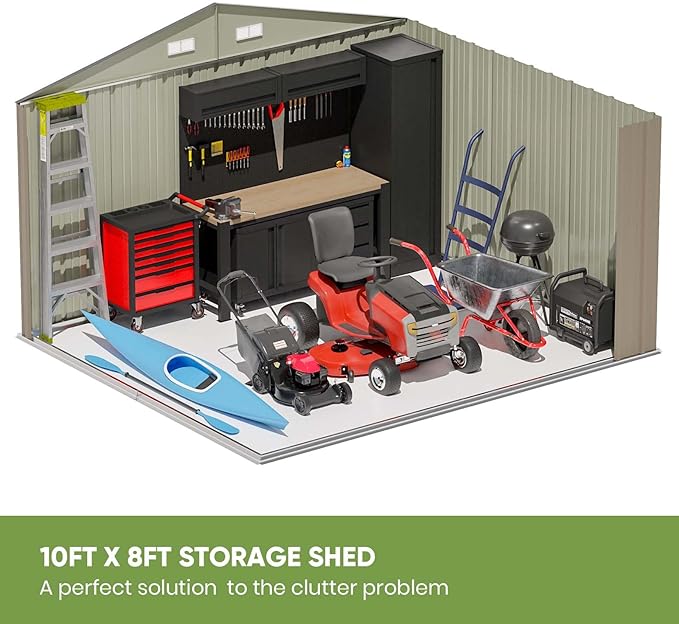 Patiowell 10 x 8 FT Outdoor Storage Shed - Image 8