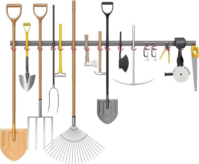 TORACK Metal Wall-Mounted Garden Tool Organizer - Image 8