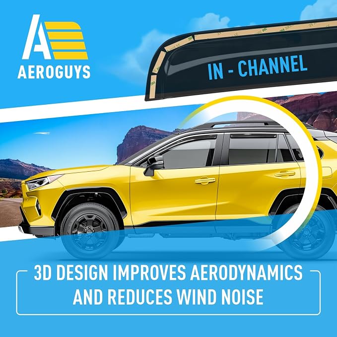 Extra Durable Window Deflectors in-Channel Window Visors Rain Guards Fit - Image 5