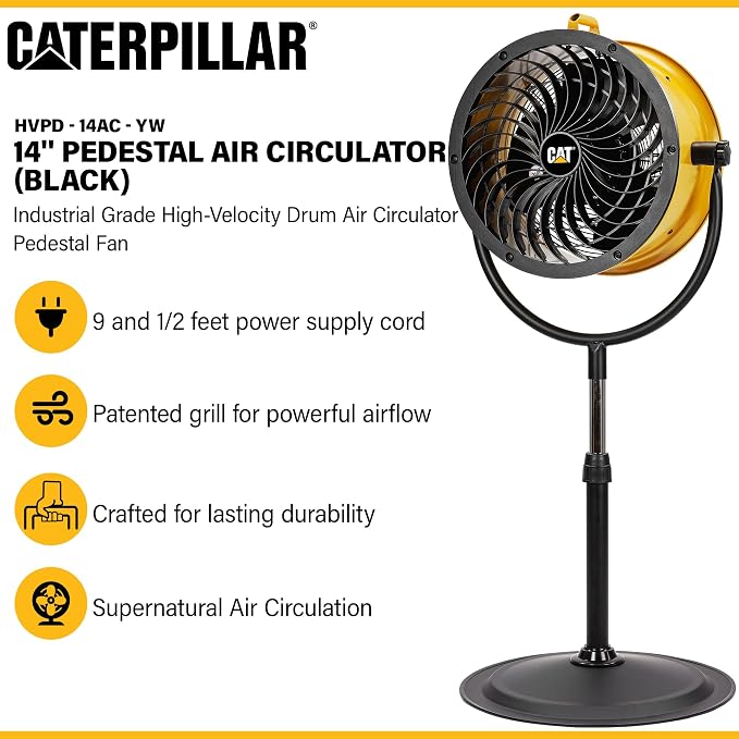 CAT Caterpillar® 14" HVPD-14AC HIGH VELOCITY PEDESTAL DRUM FAN - Image 3