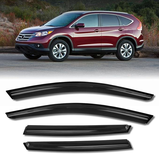 Rain Guards for Car Windows, Tape-On Window Visors Rain Guards Fit for Honda by KYX