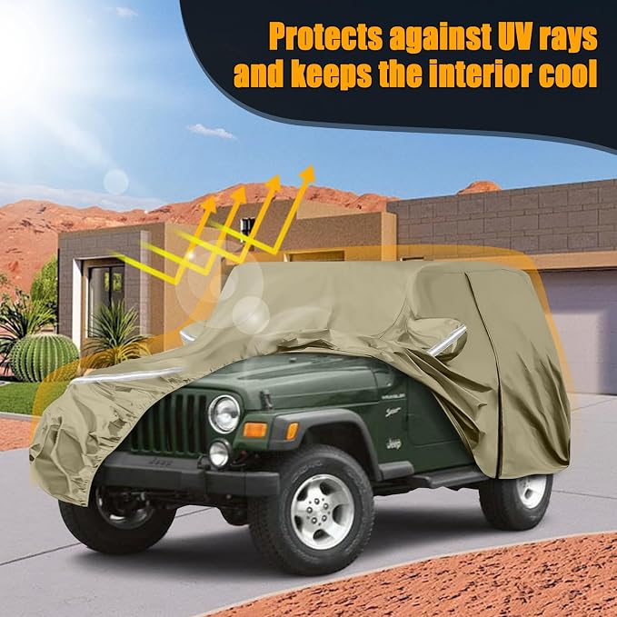 Waterproof Car Covers Replace for 1987-2006 Jeep Wrangler, Windproof Bands for - Image 7
