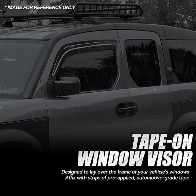 Auto Dynasty 4Pcs Carbon Fiber Pattern Window Visors Compatible - Image 3