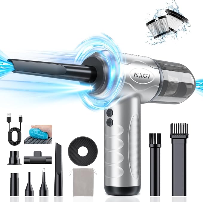 2-in-1 Car Vacuum & Air Duster, 70W/16kpa/1200000RPM/35 Mins, High Powerful by AX2V-DirectACCESSORYTOVEHICLE