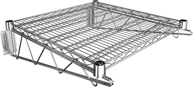 24" x 24" Chrome Wire Wall Mount Shelf by Krollen+Industrial