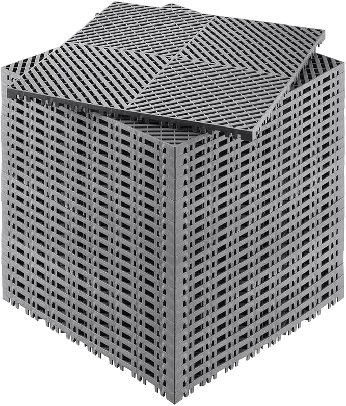 VEVOR Interlocking Drainage Mat, 15.7” x 15.7” Modular Interlocking Cushion by VEVOR