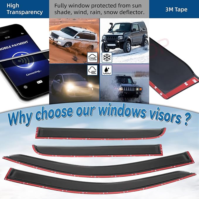 Window Visors Compatible with 2015-2022 Chevy Colorado/GMC Canyon Crew Cab with - Image 2