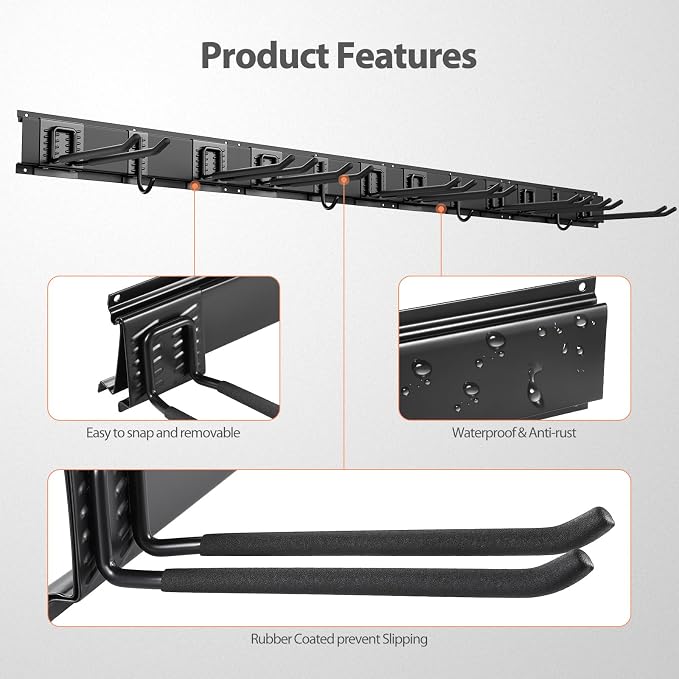Garage Organizer Wall Mount, 64 Inch Garage Storage Organization, Adjustable - Image 3
