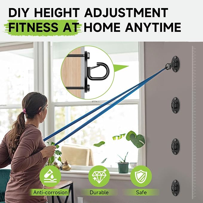 Resistance Band Wall Anchors System, Wall Mount Workout Anchors - Image 4