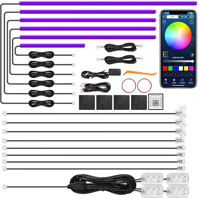 Acrylic Interior Car LED Strip Light by MAODANER