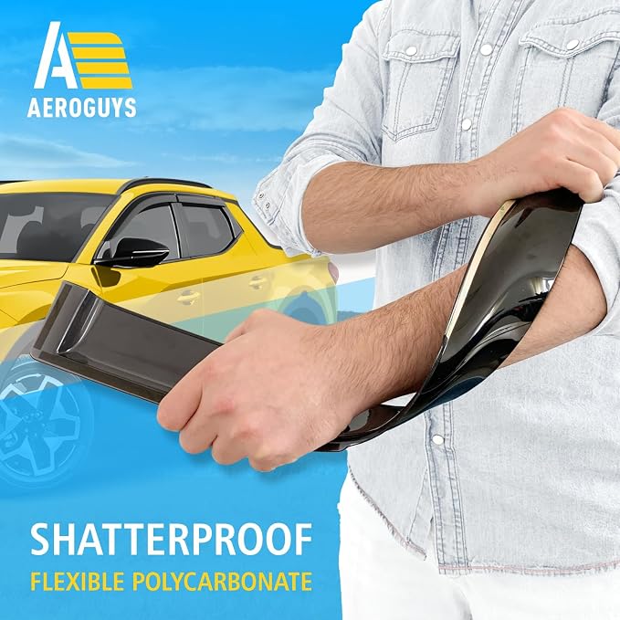 Extra Durable Window Deflectors Tape-On Window Visors Rain Guards Fit - Image 4