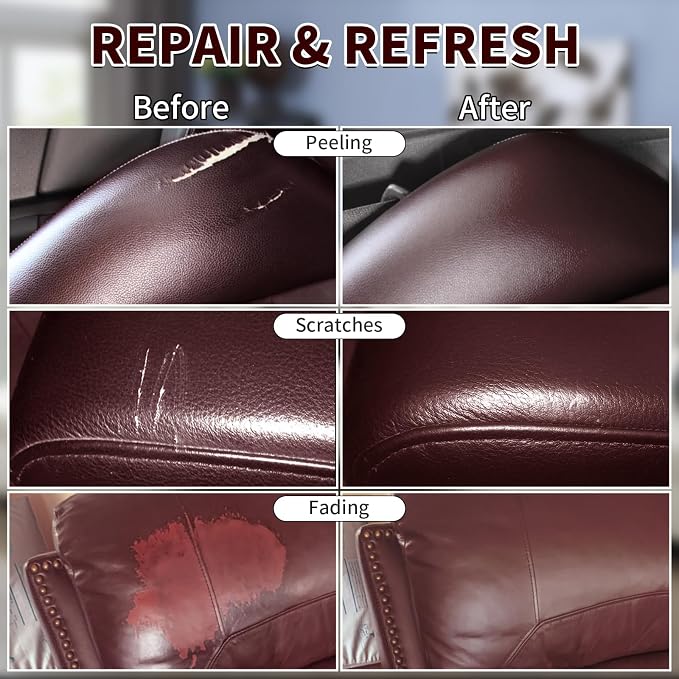 Maroon Leather Recoloring Balm, Leather Couch Scratch/Stain Remover, Leather - Image 3
