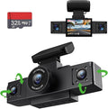 3 Channel 1080P Dash Cam Front and Inside Left/Right, Free 32G Card, Dash by ZKCAMSPYDashCamforCars